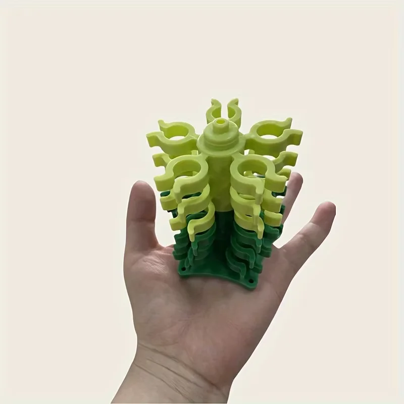 6-Tier Rotating Spool Organizer for Sewing and Knit Supplies - Green Plastic Storage Box with Multiple Compartments, Perfect for