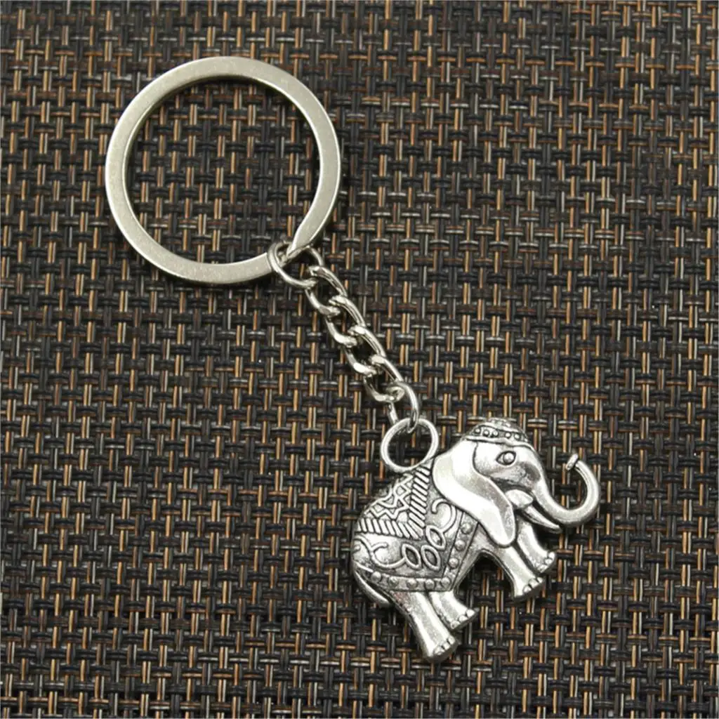 Moda słoń 28x31mm wisiorek 30mm breloczek metalowy łańcuszek kolor srebrny mężczyźni prezent samochodowy pamiątki brelok Dropshipping — zdjęcie 4