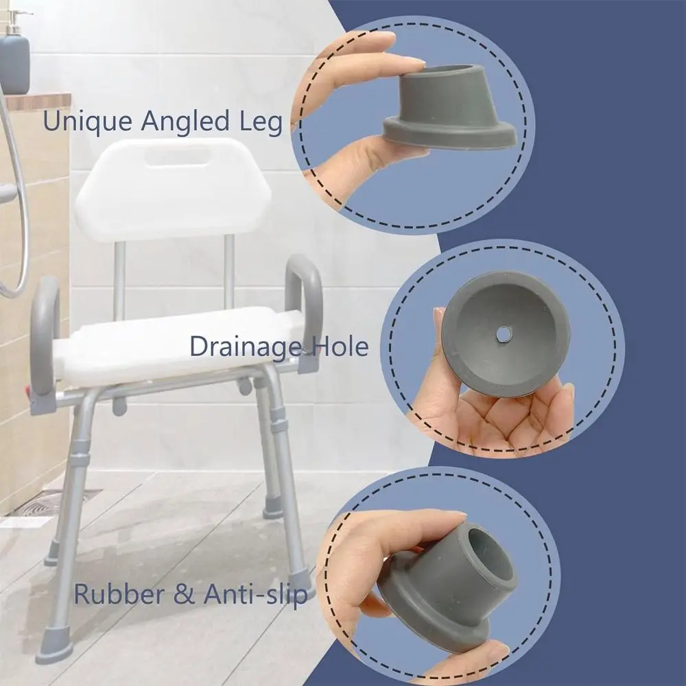 Accessories Anti-Slip Bath Chair Feet Durable Universal Shower Chair Tips Rubber Caps Bath Seat Feet