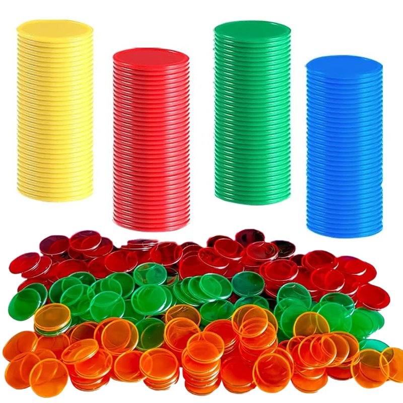 100/200pcs Gambling Chips 19cm Plastic Solid Color / Transparent Table Game Props Accessories Poker Chips Bingo Markers Bulk TMZ
