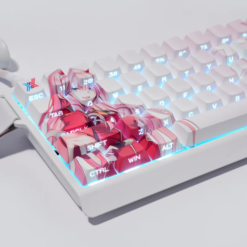 

130 Keys DARLING in The FRANXX Keycaps 02 Transparent PBT Animation 2D Chreey Factory Highly Adaptable Made68 Mad68 Wooting 60