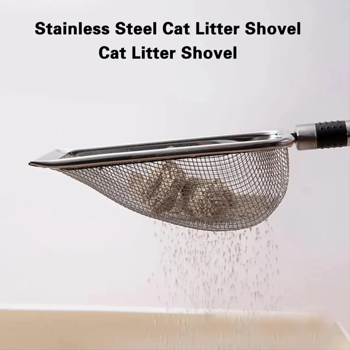 2026 Trend Pet Cleaning Tools Metal Cat Litter Scoop Stainless Steel Sturdy Handle Pet Poop Scoop