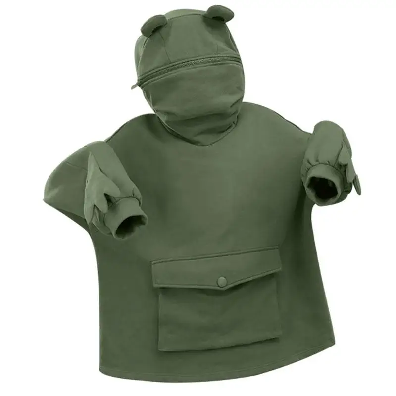 

Harajuku Women Hoodie Frog Pullover 2022 Spring Hooded Casual Sweatshirts Autumn Embroidery Loose Top Doll Decoration Hoody 2Xl