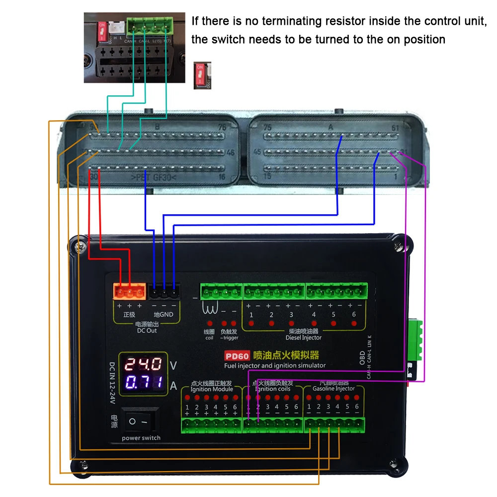 Fuel Injection Ignition Simulator PD60 ECU Maintenance Platform Test Equipment Tool for Gasoline Diesel Vehicle Computer Board