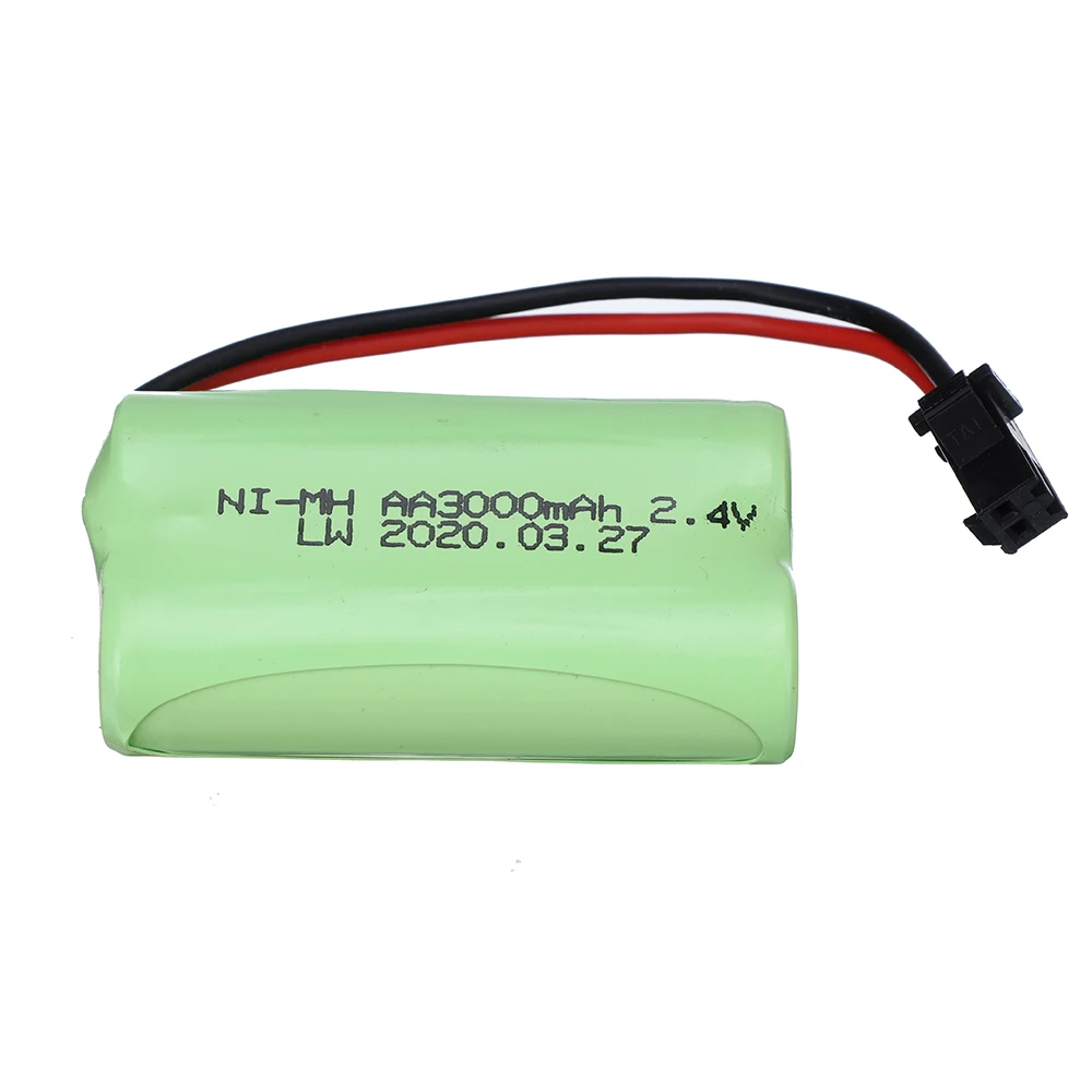 (Enchufe SM) 3000mah 2,4 V NI-MH Paquete de batería recargable para juguetes Rc, coches, tanques, camiones, trenes, Robot, barco AA 2,4 v batería + cargador