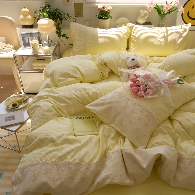 

1pc Duvets Cover 150x200 Adults Kids Quilt Cover Printed Comforter Cover dekbedovertrek Lace Blanket Cover (No Pillowcase)