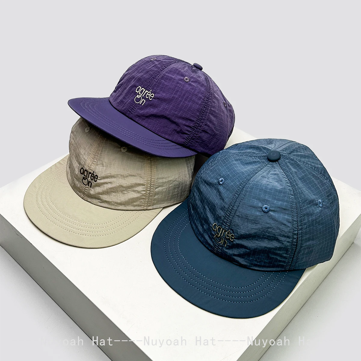 Plaid Embroidered Letters Baseball Hats Quick-dry Breathable New Men Women Sunshade Versatile Outdoor Fashion Peaked Caps Climb