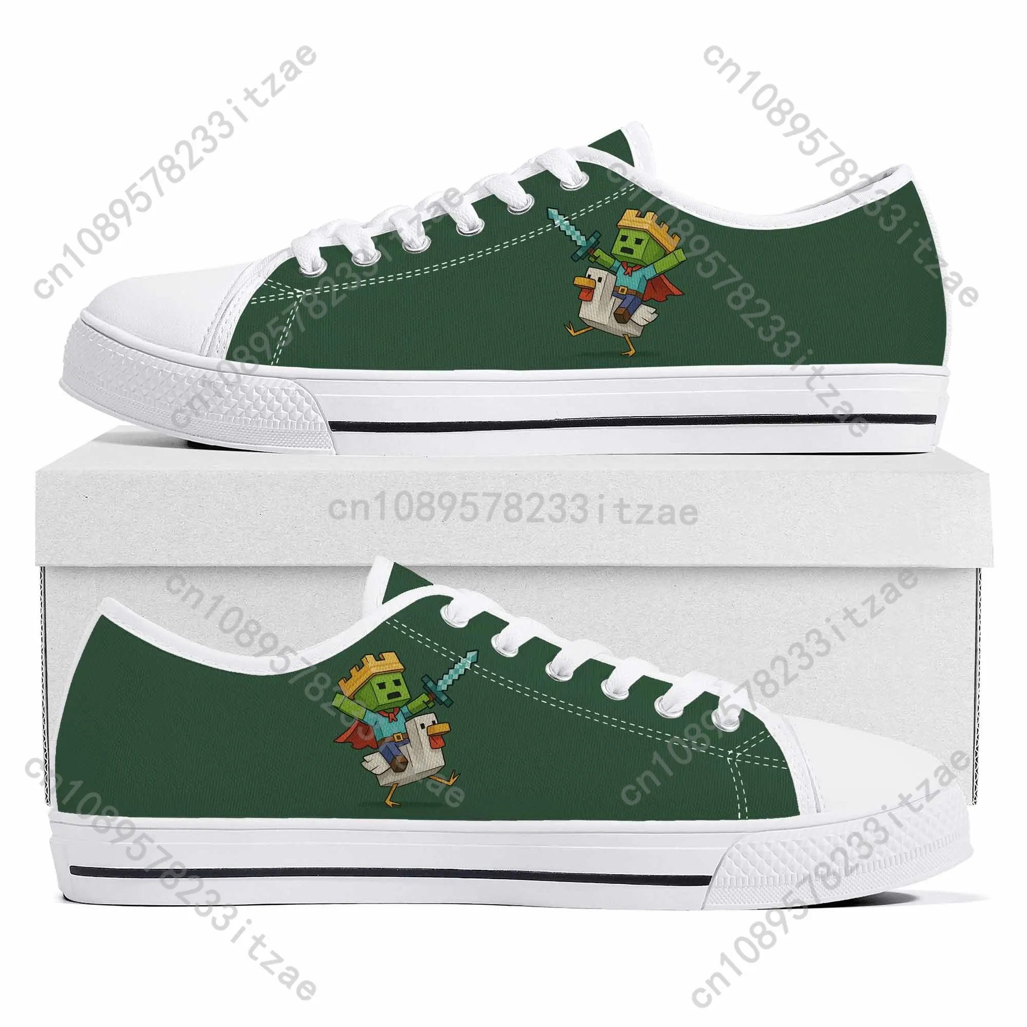 Chicken Jockey Zombie Pixel shoes Low Top Sneakers Mens Womens Teenager Canvas Sneaker couple Casual Shoes Customize Shoe