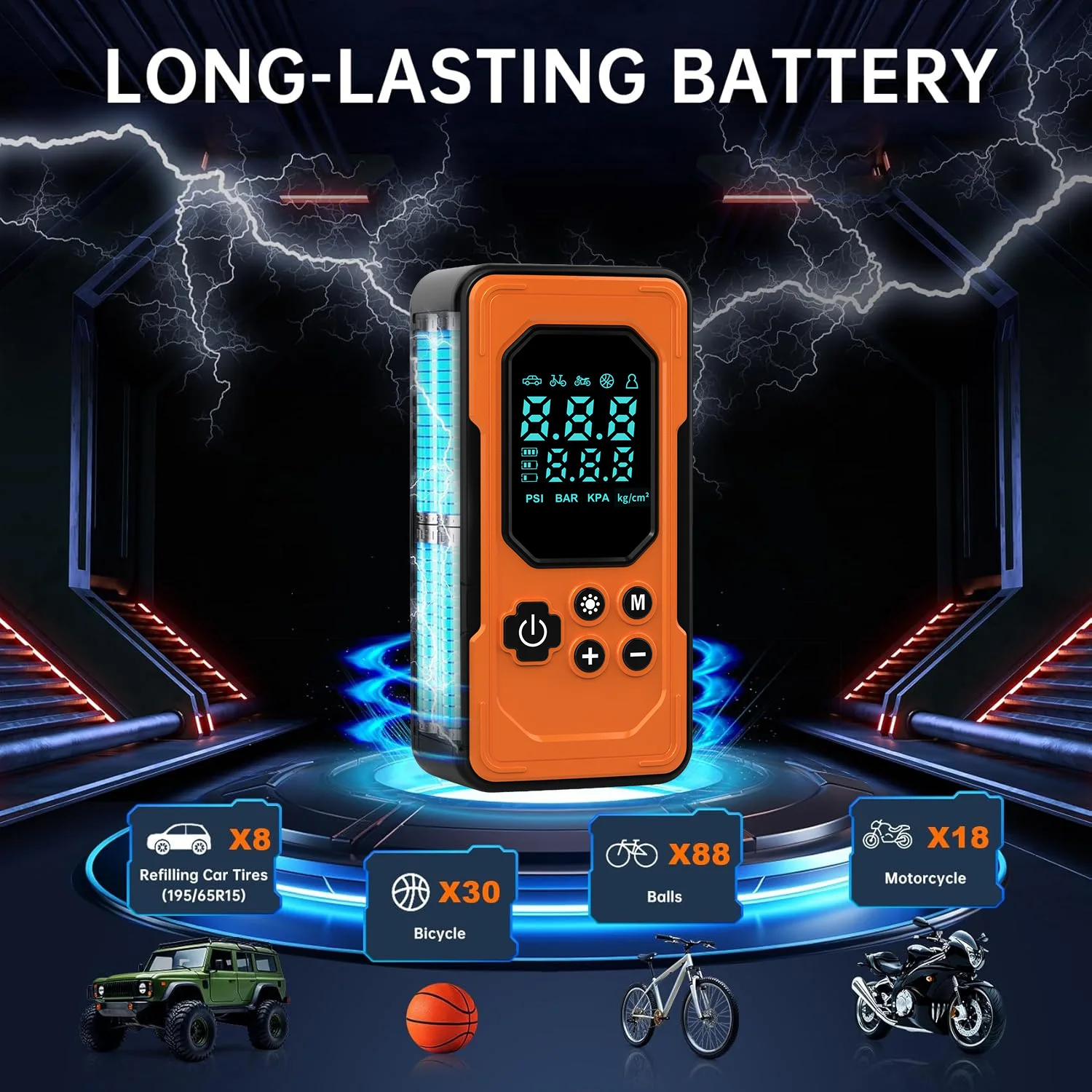 Multifunctional Electric Motorcycle Bicycle Air Pump Portable Faster Tire Inflator Digital Air Compressor for Car Vehicles Balls