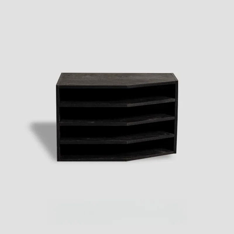 Solid wood file rack Marine board File storage cabinet Office cafe cabinet Minimalist book and newspaper rack