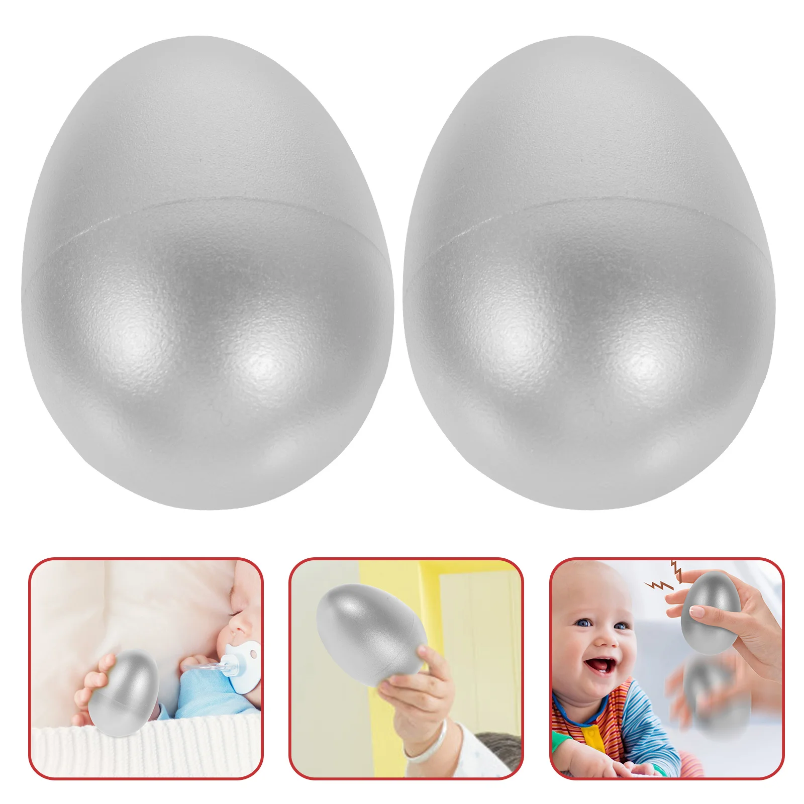 2 Pcs Orf Sand Egg Early Educational Eggs Toddler Bells Simulation Shakers Instruments Plastic Hitting