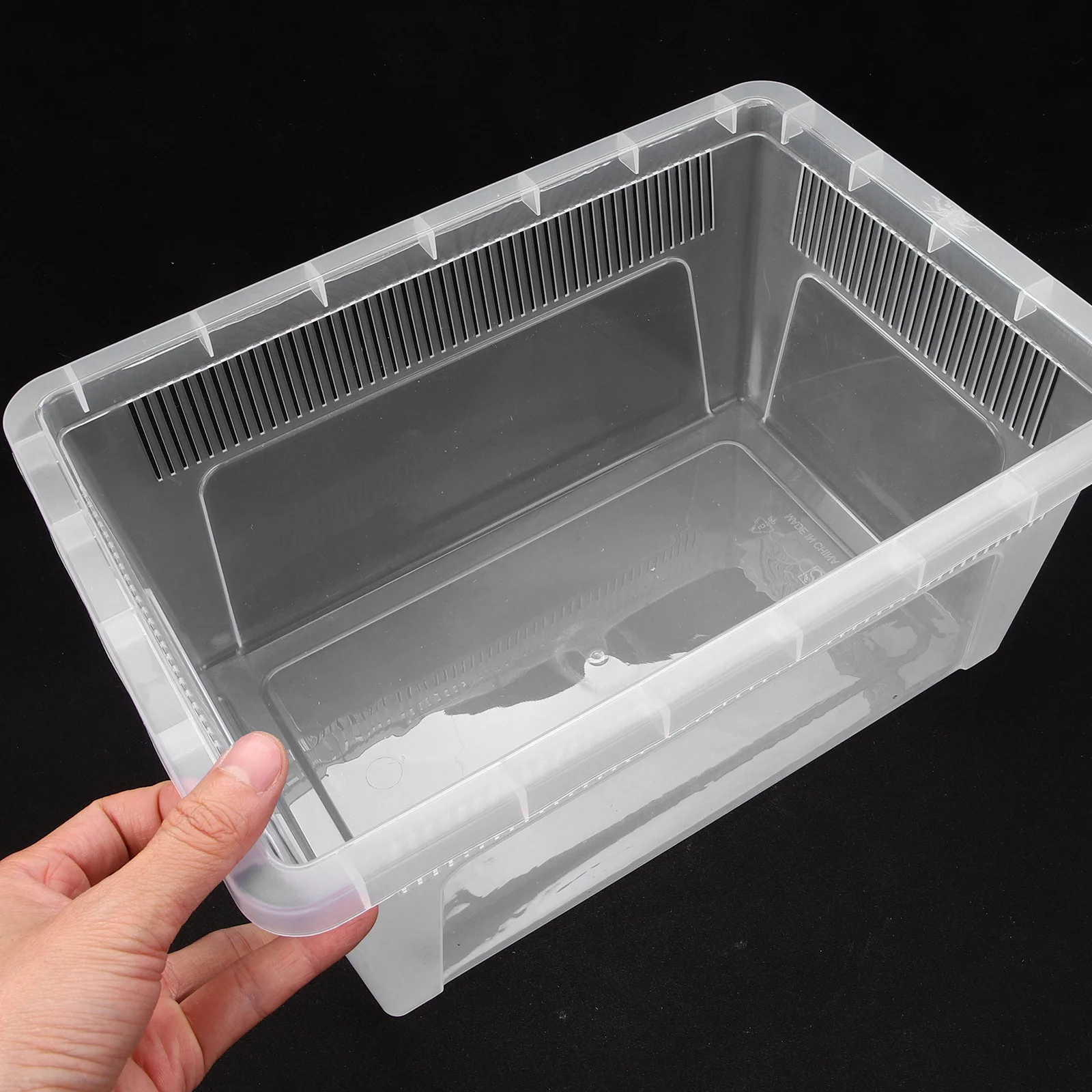 

Clear Reptile Feeding Box Transparent Habitat Container Ventilation Holes Comfortable Design Small Pets Gecko Spider Terrarium
