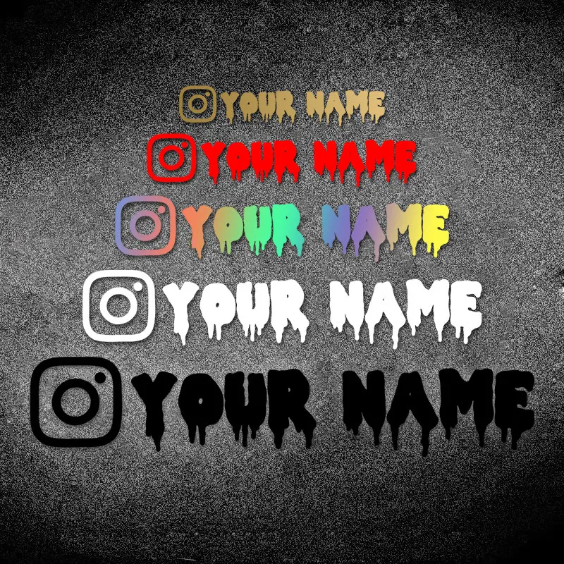 1PC Custom Your Name with Social Media Logo Car Stickers Self-adhesive for DIY Auto Window Motorcycle Scooter Helmet Vinyl Decal
