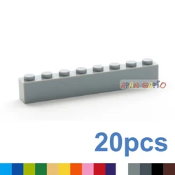 20pcs Building Blocks DIY Thick 1x8 16Color Bricks Size Compatible With 3008 bricks kids Toys Educational for children