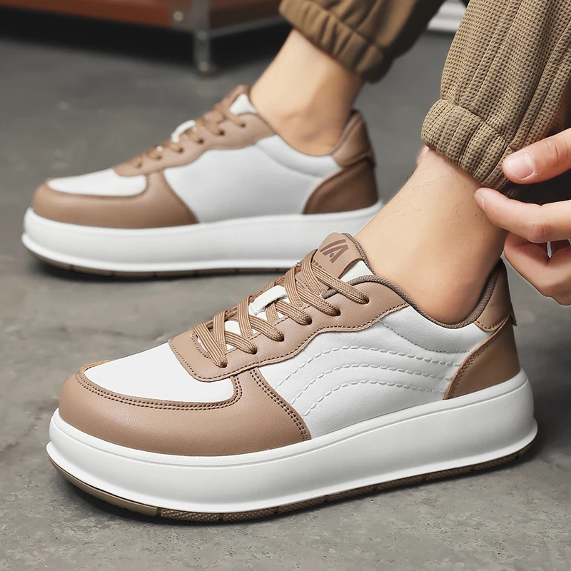 

New Men's Shoes Large Size Wide Toe Casual Sneakers Seiko Colorblock Upper Thickened Elastic Lightweight Sole Original Shoes