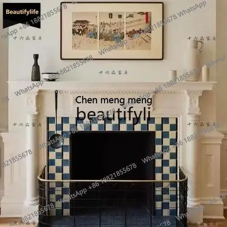 Z183 Vintage Style Fireplace Mantel Retro French Entryway Cabinet Water Divider Cover American Style Fireplace Cabinet
