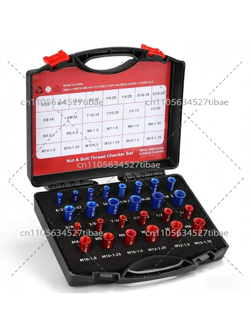 44-Piece Nut And Bolt Thread Checker Set Gongzi Gauge Metric & British Standard Tool Kit