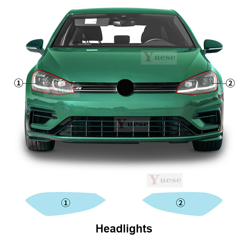 

Для Volkswagen Golf R 2018 2019, защитная пленка для автомобиля, зеркальная пленка для фар, прозрачная наклейка из ТПУ против царапин