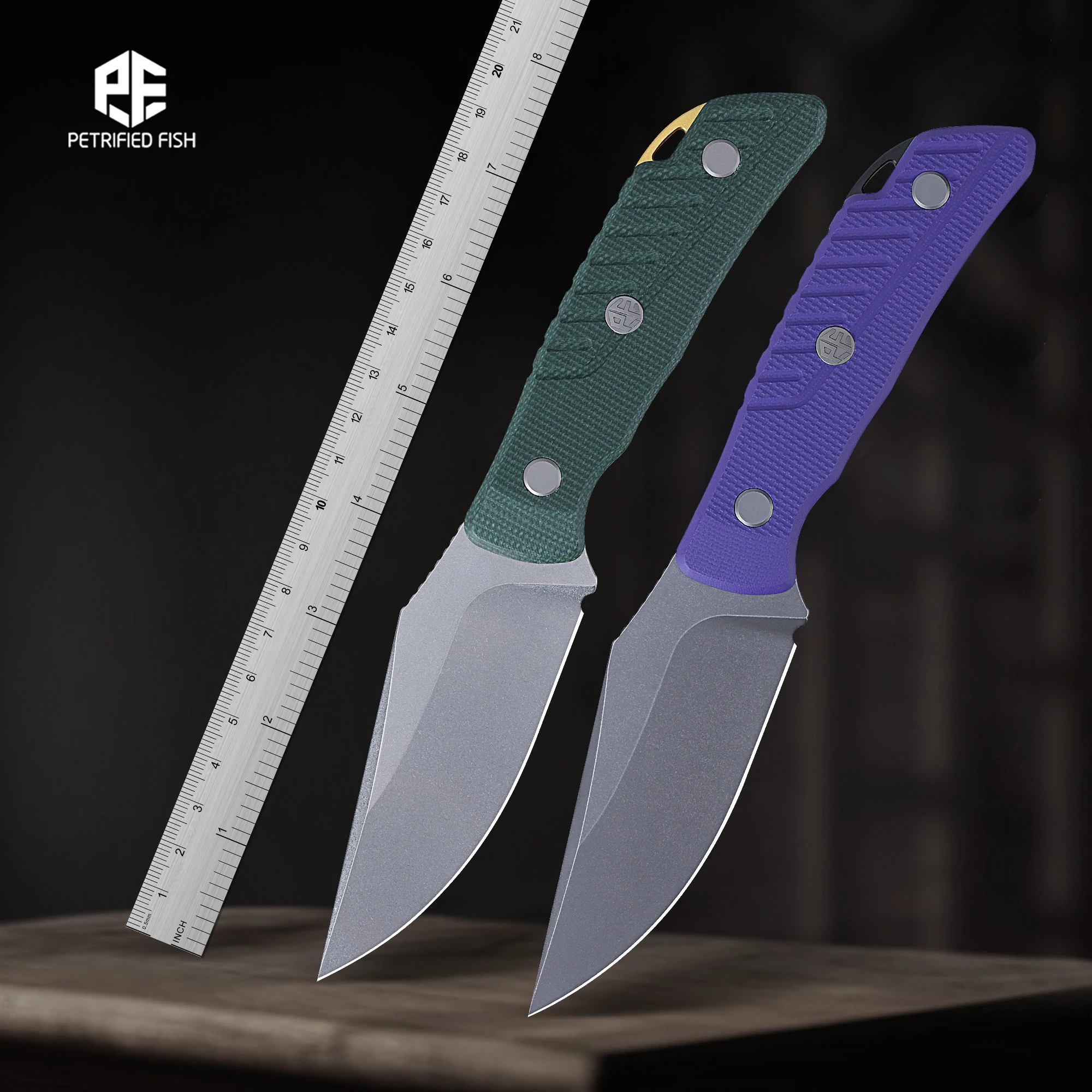 

Petrified Fish PFP16 Barracuda N690 G10 Fixed Blade Knife Tool Multifunctional Knife Sheath Fish High Quality Camping Survival