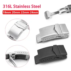 Solid Stainless Steel Watch Buckle 18mmm 20mm 22mm 24mm Metal Button for Seiko Watch Strap Button Adjustable Clasp Accessories