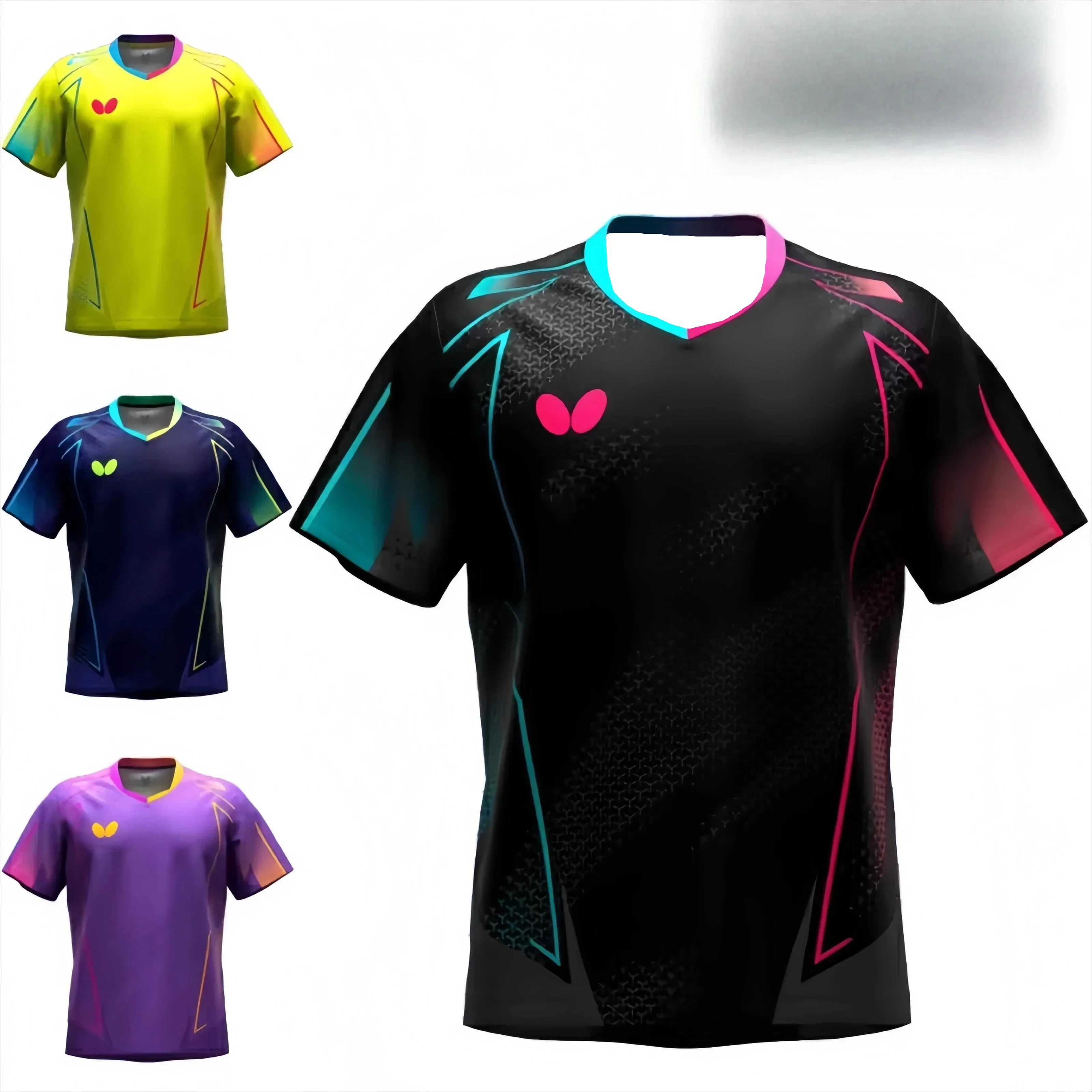 

20253D Printed Butterfly Men's Quick-drying Training Suit, Breathable and Lightweight T-shirt.