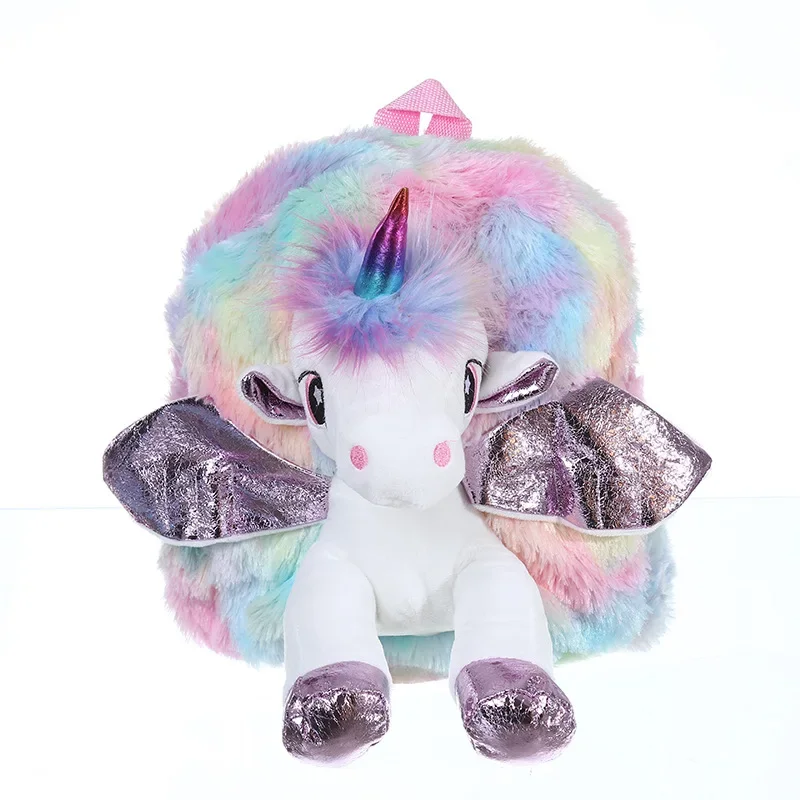 1 Unicorn Fur Backpack Children\'s Fashion Cartoon Cute Kindergarten Cute Small Backpack, Ideal Choice for Gifts