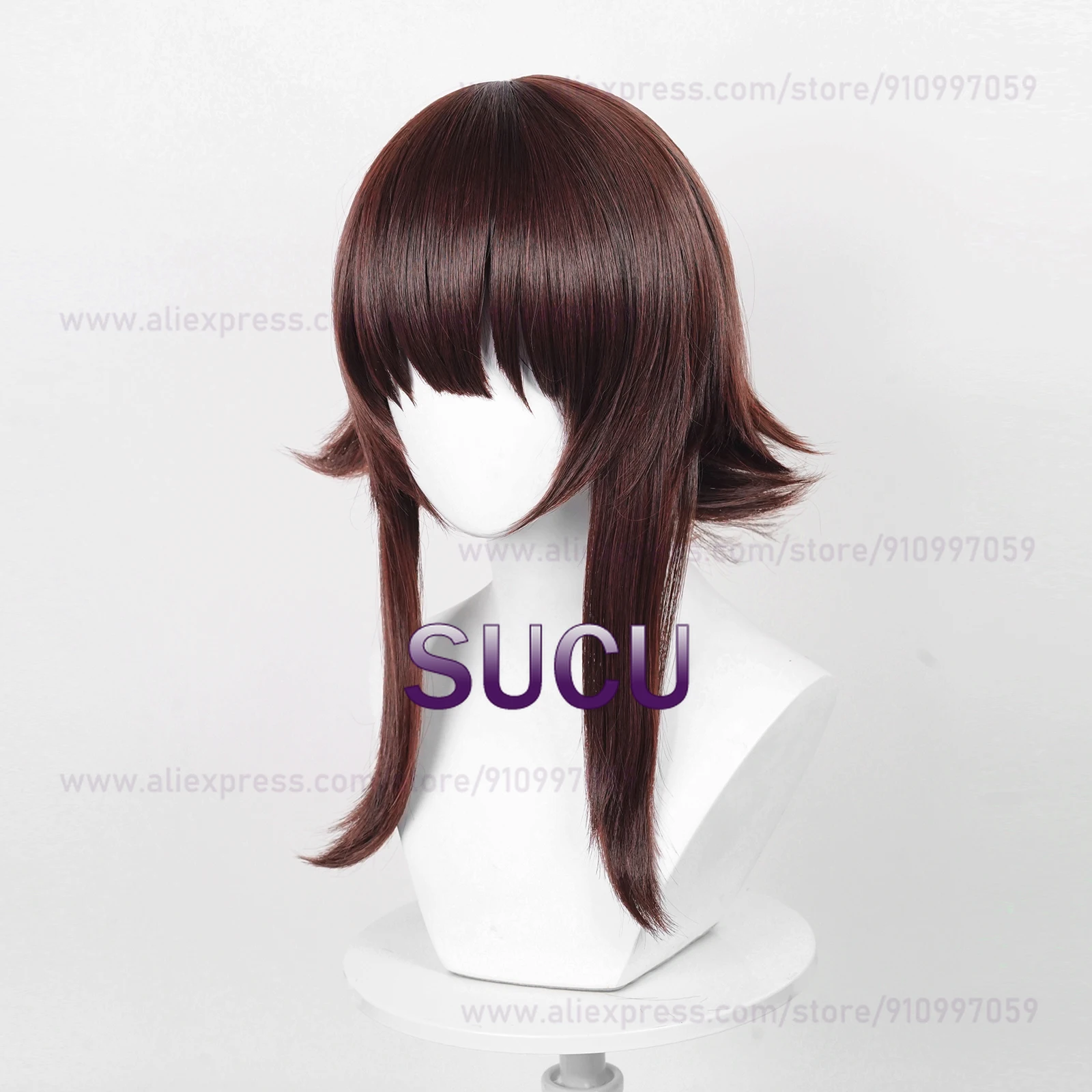 Megumin Anime Cosplay Perruque, Cheveux Rouges Foncés, Degré de Chaleur, Cheveux Synthétiques, Bonnet