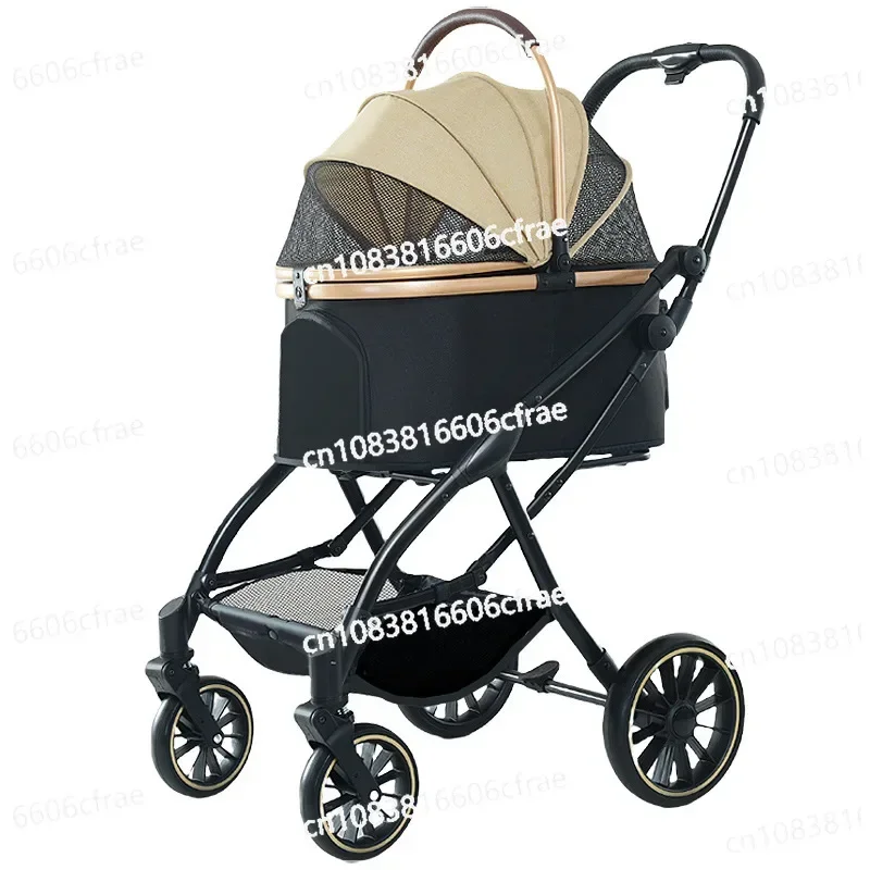 Pet Cart Lightweight Foldable Puppy Cart Walking Dog Small and Medium-sized Dog Cat Artifact Going Out Cart