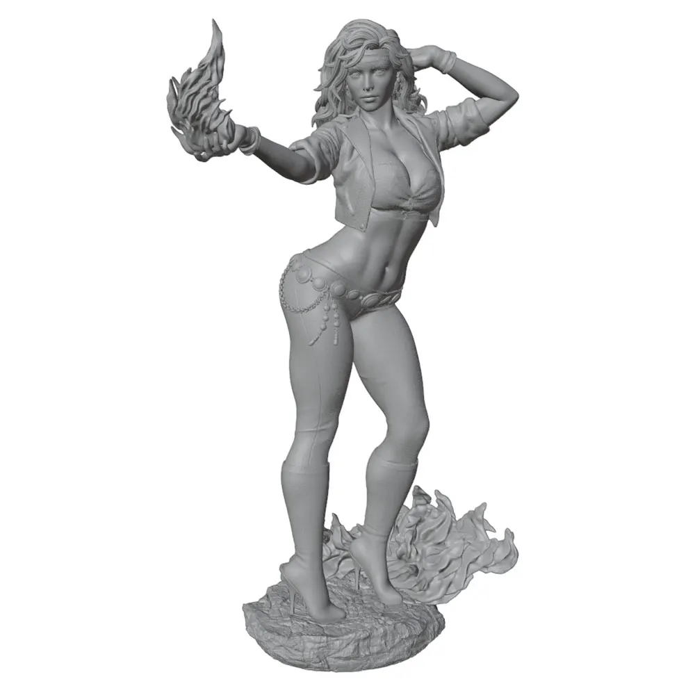 Sexy und elegante Figur, hochdetailliertes 1/24-Miniatur-Resin-Modell, 75 mm großes, handgefertigtes Modellbausatz, 3D-gedruckt, unbemaltes Resin-Modell, das handbemalt werden muss, geeignet für