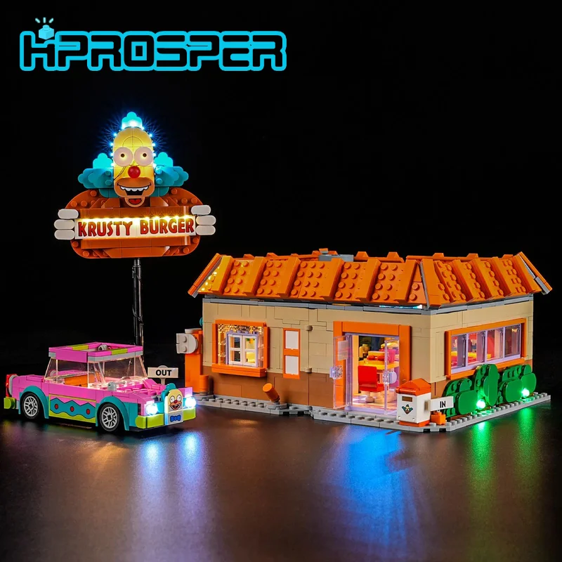 

Светодиодный светильник HPROSPER 5 В (без модели) для LEGO 10352. Симпсоны: Krusty-Burger. Декоративные светильники с батарейным блоком.