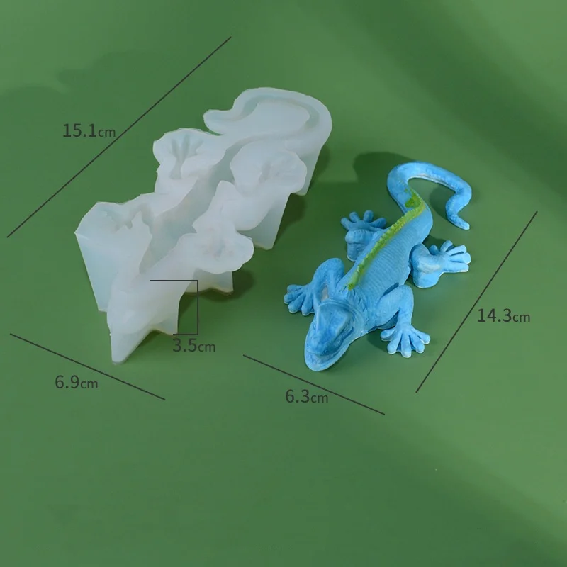 Lizard Flexible Silicone Mold Use with Resin,Use with Resin,Polymer Clays,3D Lizard Gecko Shape Design Food-grade Silicone Mold