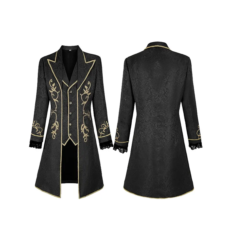 Medieval Renaissance Men Costume Pirate Cosplay Jacket Shirt Pants Viking Knight Men Medieval Leather Belt Bag Vintage Halloween - view 6