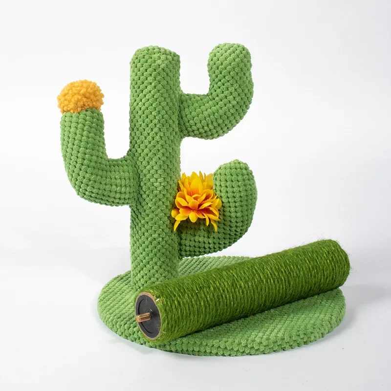 Cactus-Shaped Cat Scratching Board Interactive Kitten Scraper Cat Climbing Frame Toy for Adult and Young Cats