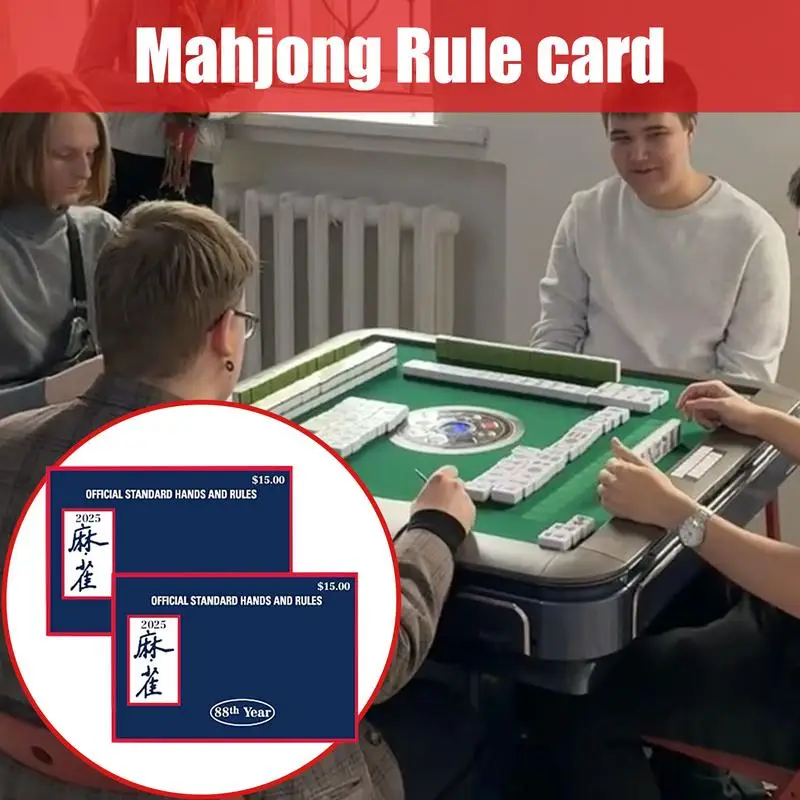 Mah Jongg Cards 2025 Standard Official Mahjong Rules Scorekeeping Cards Hands Recording Sheets 4x Large Print Board Games Mah