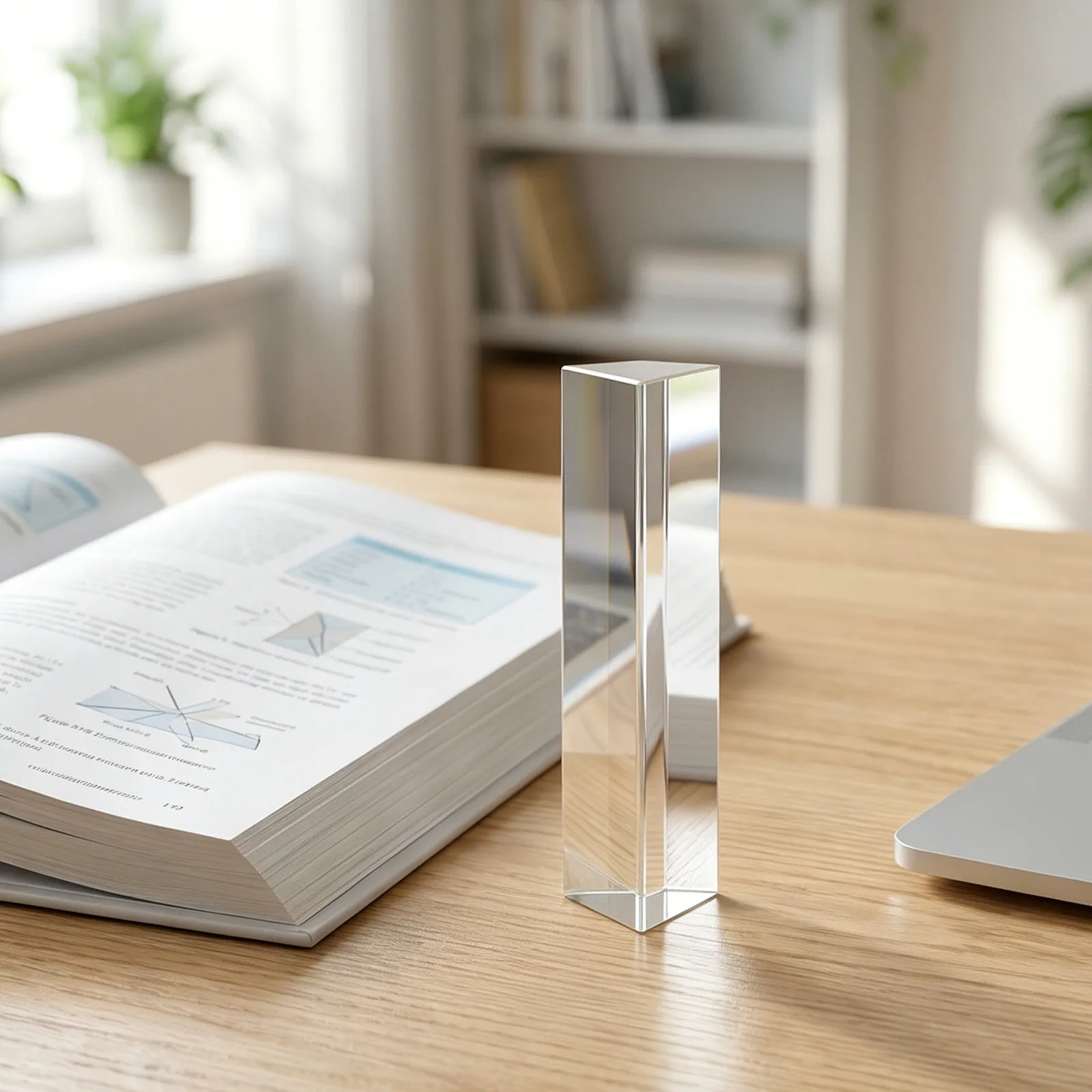 Optical Glass Triangular Prism 15Cm Equilateral Clear Crystal Teaching Physics Spectrum Photography Rgb Light Refraction Stem