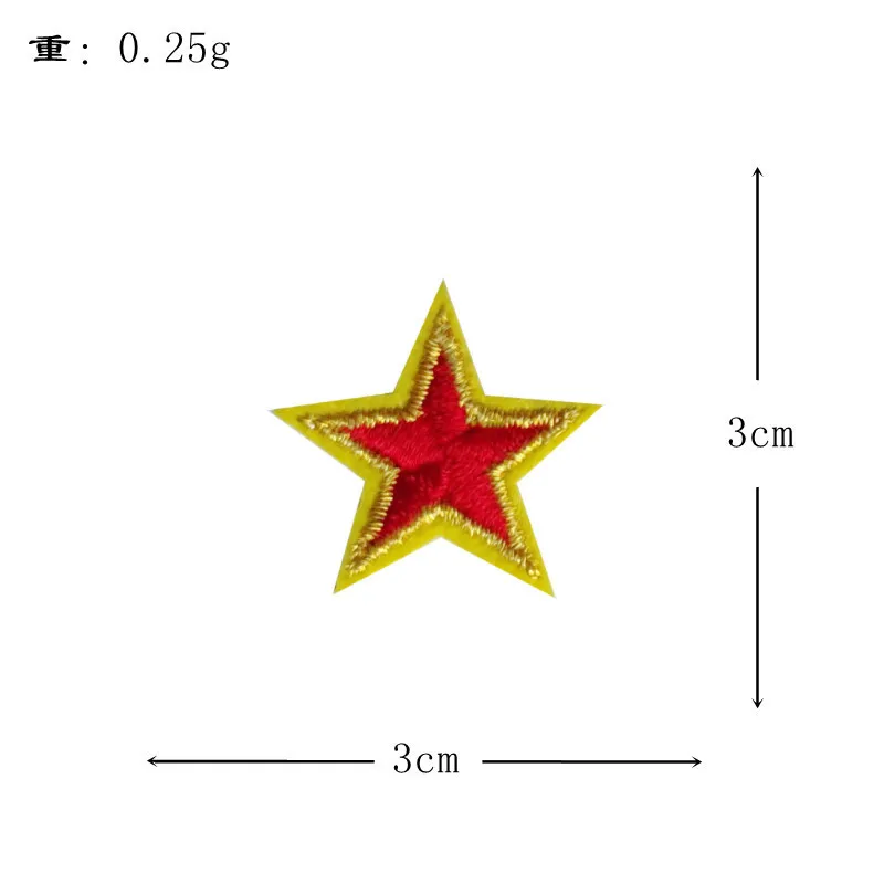 20 sztuk haft żelazko na 3cm gwiazdy naszywki DIY odzież torby plecak kapelusz naszywka do szycia naszywka hurtowa