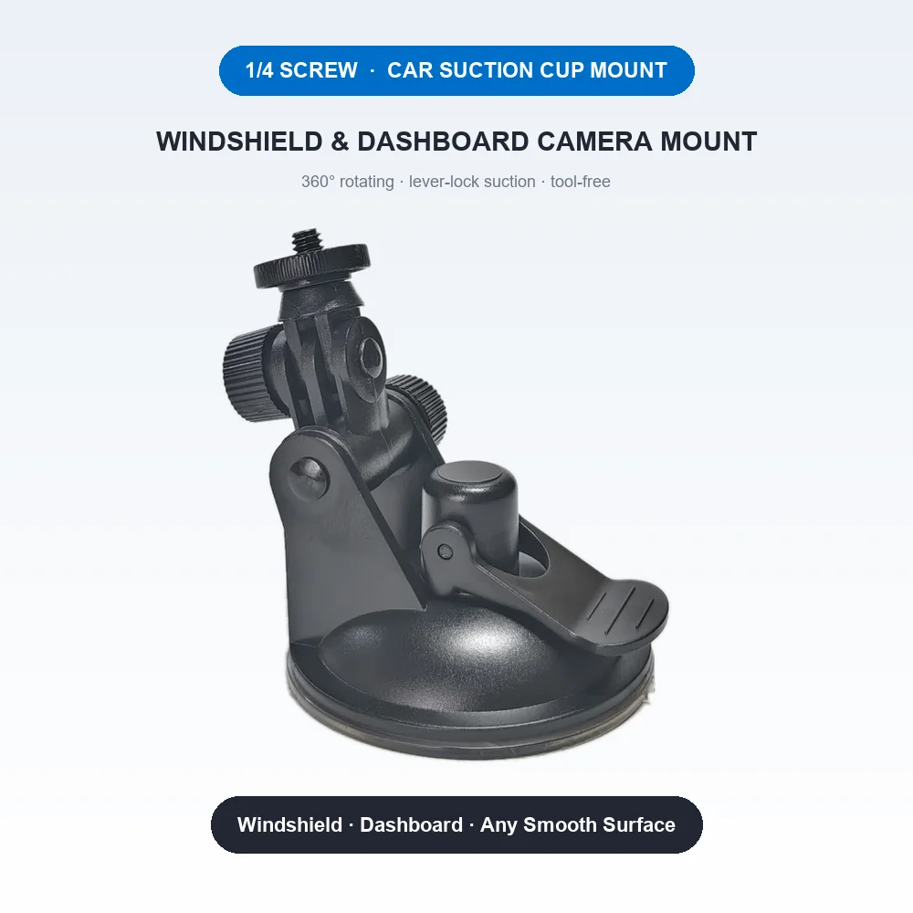 Support à Ventouse Pour Voiture, Support En Verre Pour Gopro Hero 13 12 11 10 9 Insta360 Sjcam Akaso Dji Osmo, Accessoires De CaméRa D'action-image