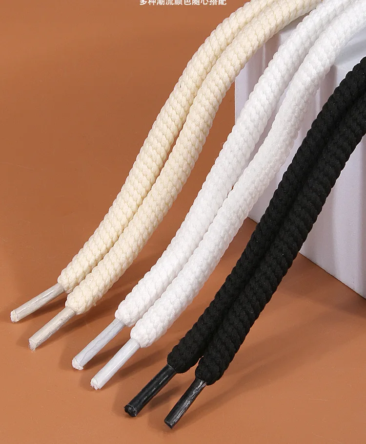 8 mm dicke, runde Schnürsenkel, klassische, einfarbige Schnürsenkel für Sneaker und Stiefel, hochwertige Schnürsenkel, 2 Stück/6 Stück. – Detail 6