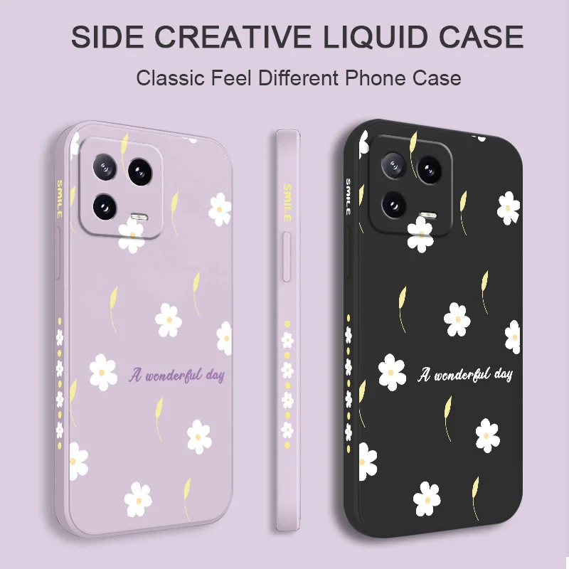 Scattered Daisies Phone Case For Xiaomi Mi 13 12 12X 12T 12S 11 11T Ultra 10 10T 9 9T 9SE 8 Pro Lite Liquid Silicone Cover