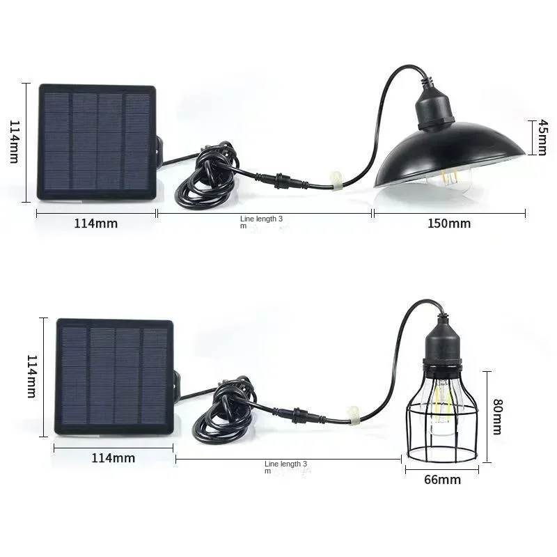 في الهواء الطلق حديقة الشمسية الثريا ، خمر LED ضوء ، مقاوم للماء ، 3 متر الحبل ، الإضاءة في الأماكن المغلقة ، لمبة الشمسية