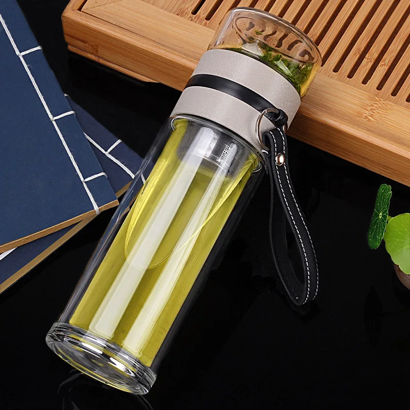 Tea strainer Borosilicate Glass Bottle  Infuser Travel Mug with Strainer for Loose Leaf  LBShipping  tea cup  filter