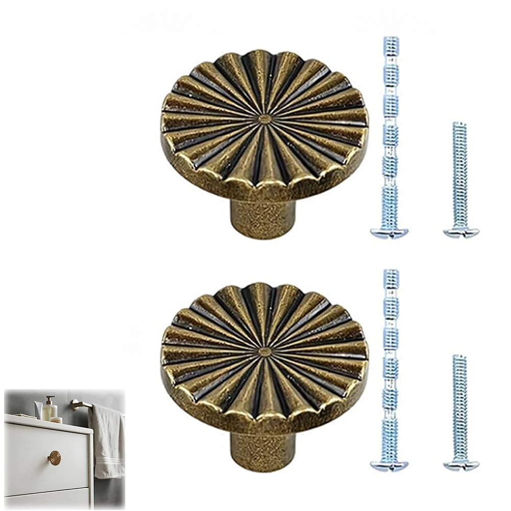 2Set Retro Cabinet Door Handles Zinc Alloy Drawer Knobs With Screws Set Drawer Door Window Handle Pull Knob