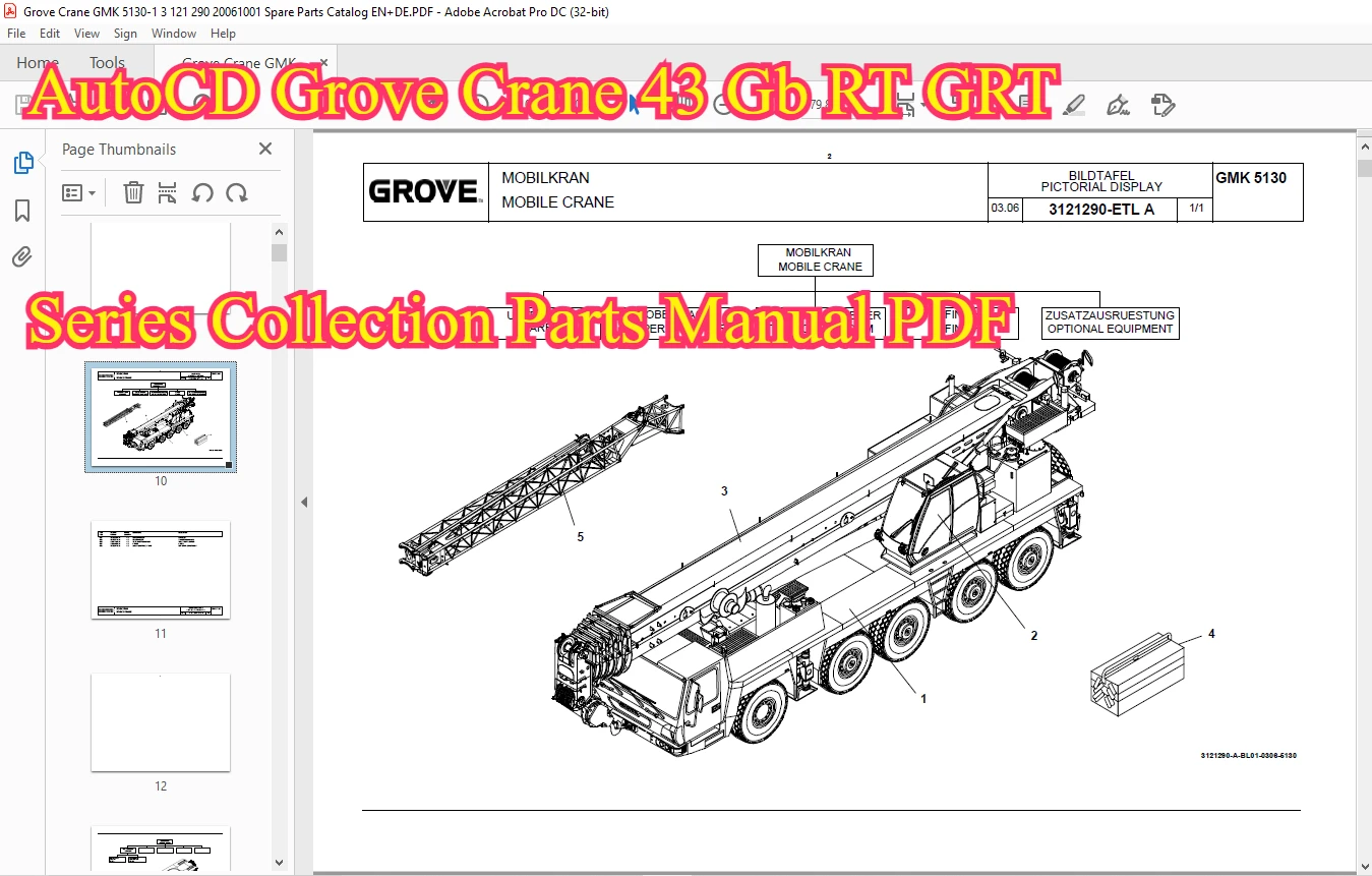 

AutoCD Grove Crane 43 ГБ RT GRT Series Коллекция деталей Руководство в формате PDF