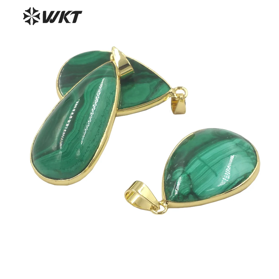 WT-P1861  WKT 2022 High-Quality Pendant Malachite Stone Gold-Plate Pendant New Style Birthday Party Trend Jewelry Accessory INS