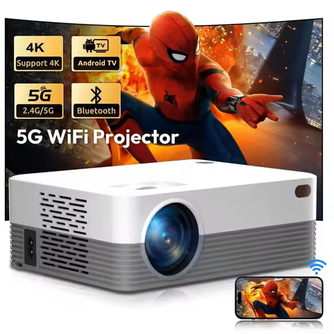 XIAOQIAODZ Mini Portable 4K Projector Home Theater Smart LED 1080P Native 8K Android Video Game Pocket Phone Cinema Wifi BT