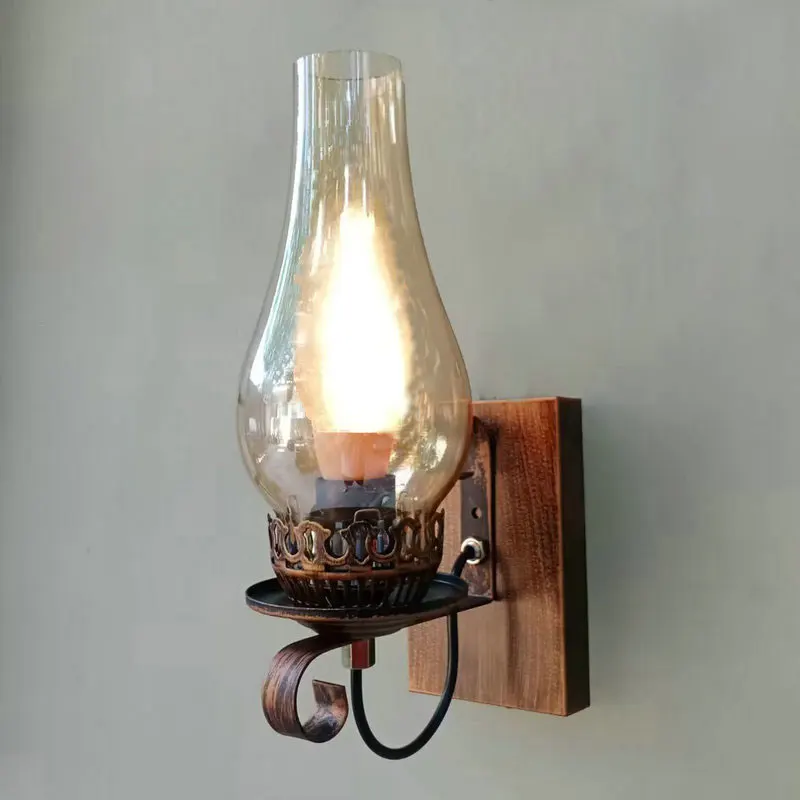American Retro Iron Wall Light Candle Holder Background Wall Landscape Lamp Living Room Hotel Corridor Staircase Wall Sconce Bra
