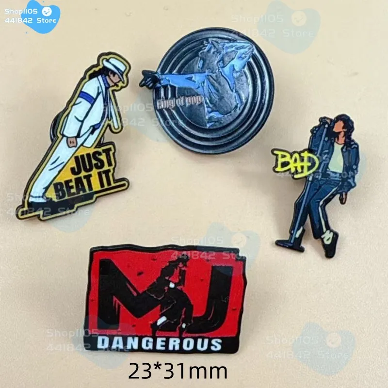 Michael Jackson Enamel Pin Set, "King of Pop" Iconic Poses Metal Brooches for Fans