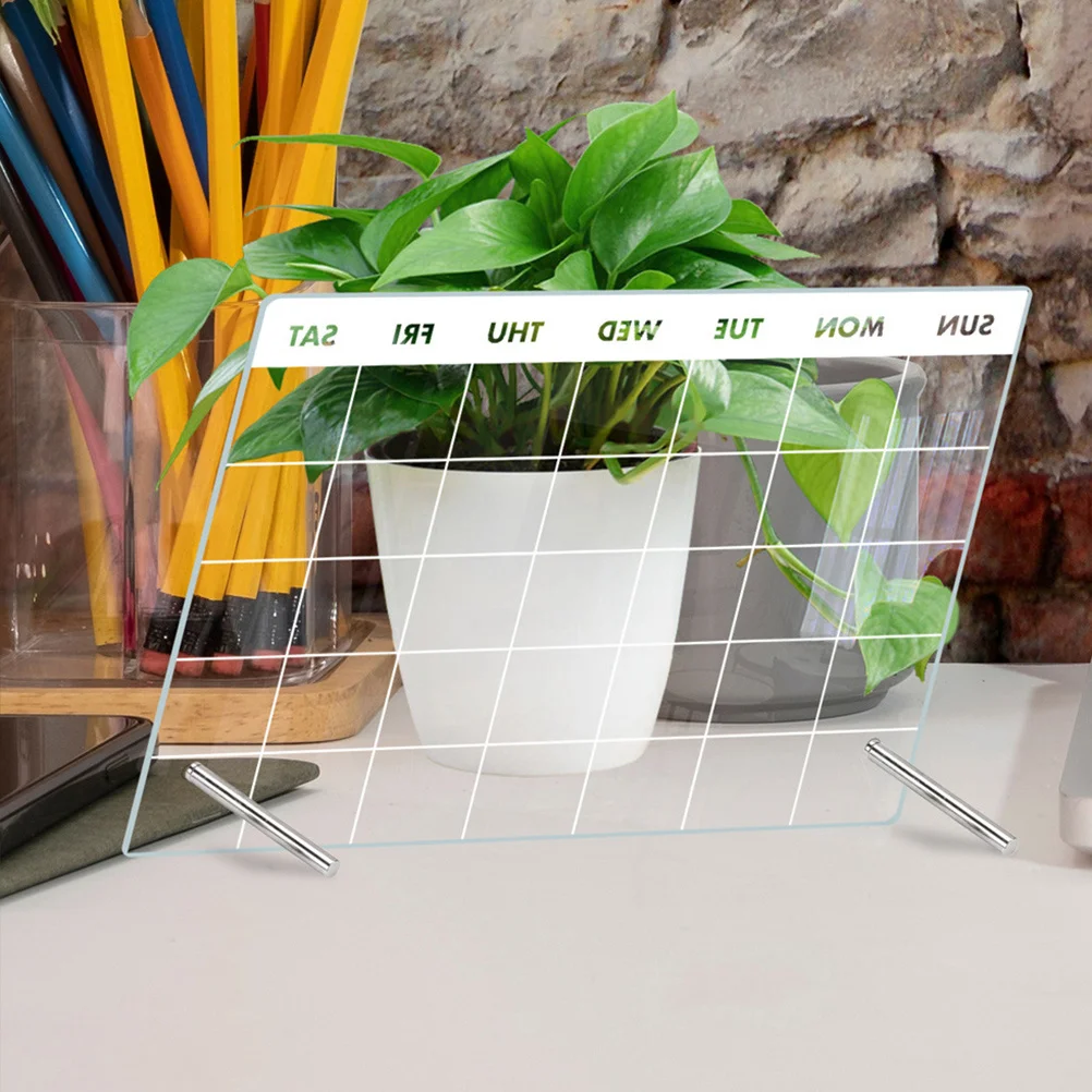 1 مجموعة الاكريليك مذكرة مجلس واضح الجاف محو لوح كتابة منضدية رسالة المنظم مكتب مخطط الديكور الجاف محو الجدول