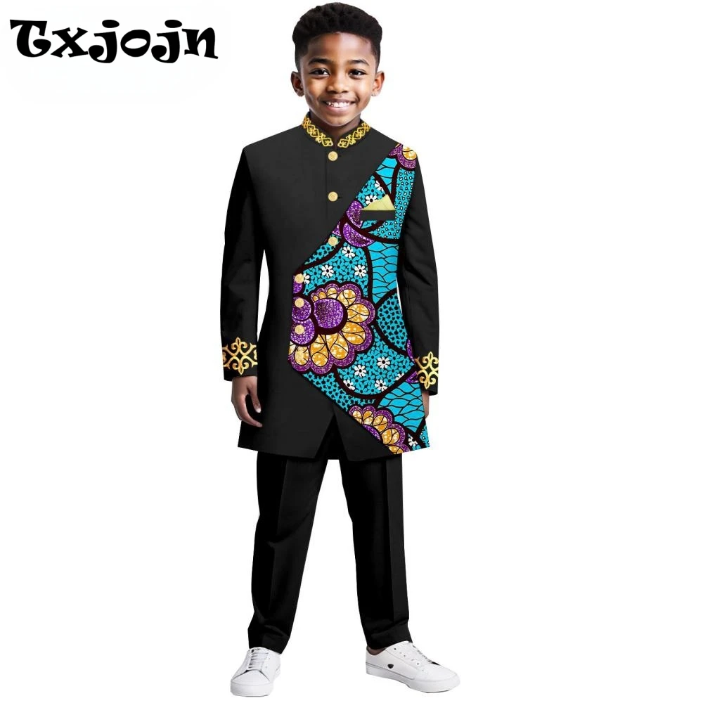 

2026 New Patterned African Children's Suits 2 Pieces For Celebrations,Exquisite Elegant Boys Suit Set Birthday Party Outfit