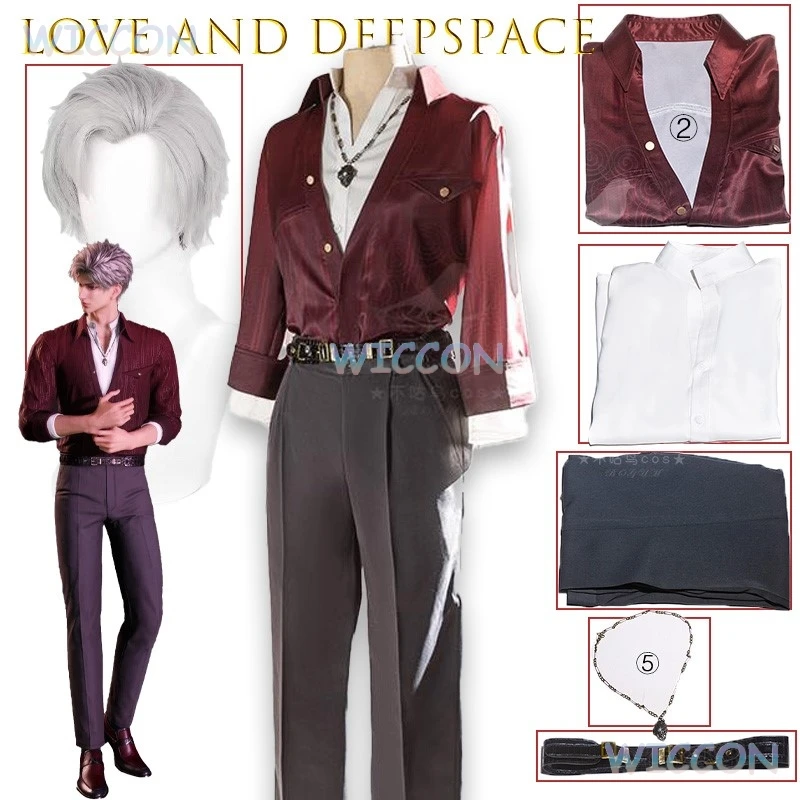 

Love and Deepspace Sylus Cosplay Costume Official Cheny Shirt Pants Anime Game Outfit Stellar Domain Character Replica Halloween